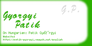 gyorgyi patik business card